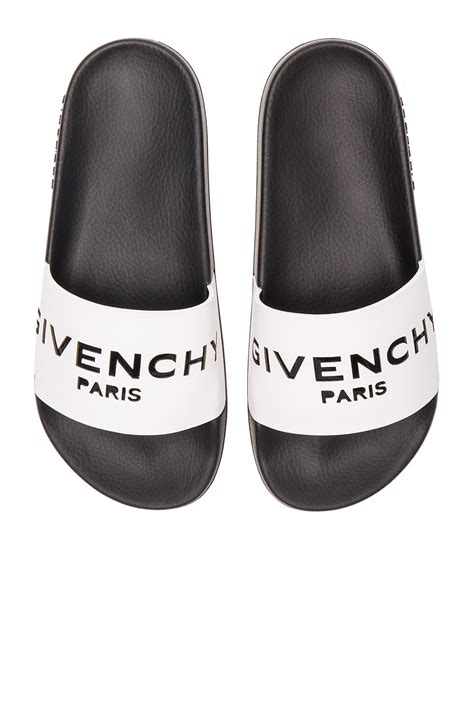 white and black givenchy slides